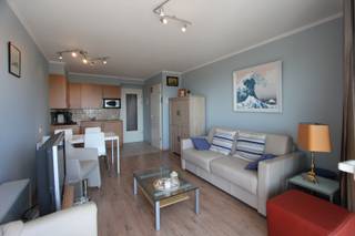 Zeer knusse studio met slaaphoek te huur op jaarbasis in de Res. Apollo 8 te Nieuwpoort-Bad.Genieten kan u vanop uw zongericht terras met een...