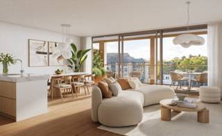 This apartment is part of the new construction project 'De Kaai' in Veurne.<br /><br />The view of the Veurne marina, the modern architecture, and the 1700 m² communal inner courtyard are the assets of this residence. This outdoor space has been landscaped with greenery and color, as well as a garden pavilion with an outdoor kitchen.<br /><br />The apartments are equipped with energy-efficient heating, hot water, and ventilation systems that meet EPB standards and ensure a low E-level. Thanks to a geothermal heat pump and underfloor heating, you also benefit from environmentally friendly, even, and comfortable warmth with lower energy costs.<br /><br />This penthouse is located on the third floor.<br /><br />Possibility to purchase a parking space, closed garage, and/or cellar storage in the underground complex.<br /><br />Apartment: 121 m²<br />Terrace: 25 m²