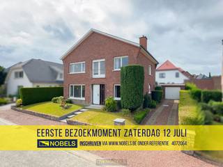 Eerste bezoekdag zaterdag 12 juli! Inschrijven kan via www.nobels.be onder referentienummer 4072064.OPEN BEBOUWING MET GARAGE en ZUIDGERICHTE TUIN...