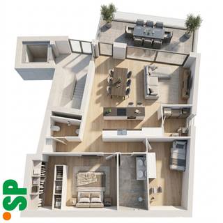 Nieuwbouwappartement met tal van licht dankzij zijn twee terrassen.<br /><br />Indeling APPARTEMENT 3:<br />Via de gemeenschappelijke trap of lift komt u binnen in de ruime leefruimte en zijn grote aansluitende keuken. Naast de keuken hebben we een praktische berging. Vanuit de leefruimte kunnen we naar het grote terras (20,82²) dat uitkijkt op het binnenplein. Dankzij de grote raampartijen genieten we zowel in de keuken als in de leefruimte van veel natuurlijk lichtinval.<br />Verder beschikt dit appartement nog over een gastentoilet, badkamer, en twee slaapkamers. waarvan één groot genoeg is om een dressing aan toe te voegen (17,60m²).<br />Bij dit appartement hoort een staanplaats en berging op het gelijkvloers dat bij aan te kopen is.<br /><br />Verkoop onder btw-stelsel 6% mogelijk!<br /><br />Wenst u meer info, contacteer IMMO SP op het nummer 014/51.95.00of via caro@immosp.be