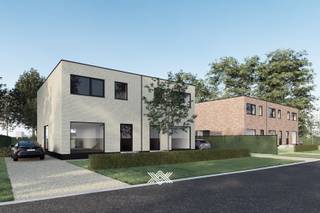 Deze nieuwbouwwoning, met drie slaapkamers en een bewoonbare oppervlakte van 144 m², bevindt zich op een zonnig perceel van 465,13 m² in de Biebuyckstraat te Nevele. De ligging is bijzonder gunstig dankzij de nabijheid van het dorpscentrum, op wandelafstand, en de vlotte verbinding met de E40. De omgeving biedt een aangename woonkwaliteit met een gevarieerd aanbod aan voorzieningen, waaronder horecazaken, supermarkten, lokale winkels en sportfaciliteiten.<br /><br /><strong>Indeling gelijkvloers</strong><br />Op het gelijkvloers bevinden zich een inkomhal met gastentoilet, een lichtrijke eet- en leefruimte en een volledig geïnstalleerde open keuken met keukeneiland, uitgerust met hoogwaardige Miele-inbouwtoestellen. Aansluitend aan de keuken is er een ruime berging. Vanuit de leefruimte geven grote raampartijen toegang tot het terras en de zuidwestelijk georiënteerde tuin, waardoor u binnen geniet van overvloedig daglicht en een fraai uitzicht op het groen.<br /><br /><strong>Eerste verdieping</strong><br />De eerste verdieping omvat drie slaapkamers, een bureauruimte, een extra afzonderlijk toilet, een technische ruimte en een badkamer met ligbad, inloopdouche en dubbele wastafel.<br /><br /><strong>Project en duurzaamheid</strong><br />De woning maakt deel uit van een kleinschalige verkaveling met in totaal vijf nieuwbouwwoningen, gerealiseerd door Kepler, een gerenommeerde projectontwikkelaar met jarenlange ervaring in het bouwen van betaalbare, kwalitatieve en energiezuinige woningen.<br /><br />Bij de uitvoering wordt bijzondere aandacht besteed aan duurzaamheid en toekomstgericht wonen. Alle woningen voldoen aan de strengste energetische normen en zijn volledig vrij van fossiele brandstoffen.<br /><br /><strong>Standaard voorziene afwerking</strong><br />- 14 fotovoltaïsche panelen van minimaal 445 Wp<br />- Omvormer met batterijopslagcapaciteit van 5 kWh<br />- Verwarming via lucht/lucht-warmtepomp<br />- Geavanceerd ventilatiesysteem D+<br />- Miele-keukenapparatuur<br /><br />Kortom, deze woningen combineren comfort, duurzaamheid en een uitstekende ligging. <br /><br />Benieuwd naar deze nieuwbouwwoning in Nevele? Een persoonlijke, vrijblijvende afspraak kan via guillian@landbergh.be of 09 278 78 79.