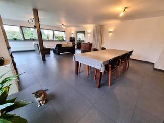 In een aangename, residentiële en uiterst rustige omgeving vinden we deze instapklare woning op een mooi zuidgericht perceel van 18a45ca, gelegen te Rotselaar op de grens Tremelo/Werchter.<br /><br />De zeer ruime woning van maar liefst 330m² bewoonbare opp werd in 2007 grondig gerenoveerd en uitgebreid, waaronder:<br />- nieuw dak<br />- aluminium ramen met hoogrendement glas<br />- gevel- en vloerisolatie<br />- centrale verwarming op aardgas met HR-ketel<br />- volledig vernieuwde en conforme elektriciteit<br />- vernieuwde badkamer<br />- nieuwe vloeren<br /><br />Met een EPC-label B is deze woning bijzonder energiezuinig – de score dateert van 2020. Inmiddels werden er 18 zonnepanelen geplaatst die de EPC score sowieso gunstig beïnvloeden.<br /><br />Via de inkomhal met gastentoilet komt u binnen in de ruime, open leefruimte met een leuke bureau- of speelhoek. Dankzij de zuidgerichte ramen geniet de leefruimte met open keuken, van een optimale lichtinval en een mooi zicht op de tuin. Aansluitend bevindt zich een praktische voorraadberging.<br />Een nachthal biedt toegang tot vijf slaapkamers op het gelijkvloers en een ruime badkamer, uitgerust met ligbad, douche, tweede toilet en dubbel lavabomeubel. U kan volledig wonen op het gelijkvloers verdiep.<br /><br />De volledig vernieuwde en schilderklare zolder biedt nog talrijke mogelijkheden. Dankzij de reeds voorziene verwarming en sanitair kunnen hier vlot meerdere extra slaapkamers, een studio, of een praktijkruimte worden ingericht. Er is nog een tweede berging zolder beschikbaar voor stockage doeleinden.<br /><br />De rustige tuin vormt een heerlijke plek om te ontspannen of om gezellige momenten te beleven met familie en vrienden. Deze woning is ideaal voor grote gezinnen of voor wie wonen en een zelfstandig beroep wil combineren onder één dak.<br /><br />Contacteer Dupont Vastgoed en ontdek zelf de vele troeven die deze unieke woning te bieden heeft.