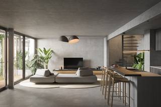Het voorste gebouw aan de straatzijde omvat 3 mooie appartementen (2 slaapkamers) op de verdiepen en creëert een aanzuigeffect op het...