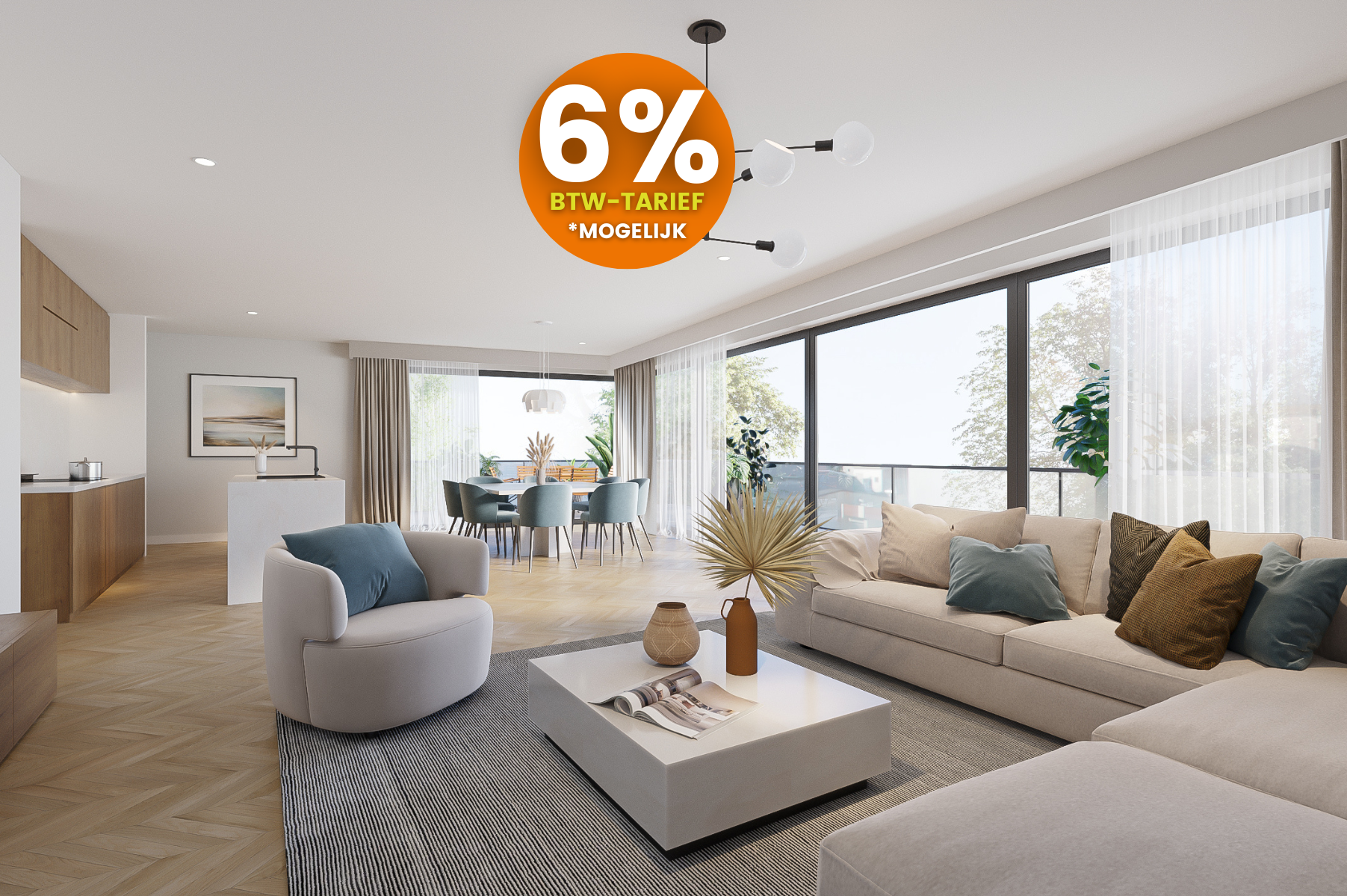 Nieuwbouwappartement met 2 slpks + terras - foto 1