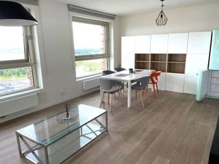 gelegen in de torens van de westkaai op de 12 de verdieping met zicht op De Schelde en haven appartement van 83 m² met 2 slaapkamers inkom met...