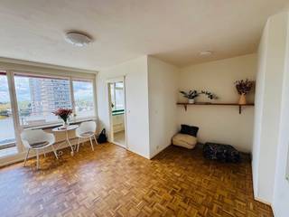 Knusse studio gelegen op de 8e verdieping. Kom binnen in de inkomhal met een ingemaakte vestiaire kast, badkamer met lavabo, douche en toilet, leefruimte met veel lichtinval en toegang tot het ruime terras met zicht op de skyline van Gent. Aparte slaaphoek. Praktische keuken met koelkast, kookplaat, dampkap. Verder hoort er nog een privé kelder bij voor opslag. Rondom het gebouw zijn er voldoende winkelmogelijkheden, alsook vlotte bereikbaarheid met het openbaar vervoer en gelegen nabij invalswegen. Huurprijs: 695 euro/maand + 90 euro/maand (gemeenschappelijke kosten) + 120 euro/maand provisie (water en verwarming met jaarlijkse afrekening). Zelf nog een abonnement voor elektriciteit en internet af te sluiten. Uitermate geschikt voor één persoon. 