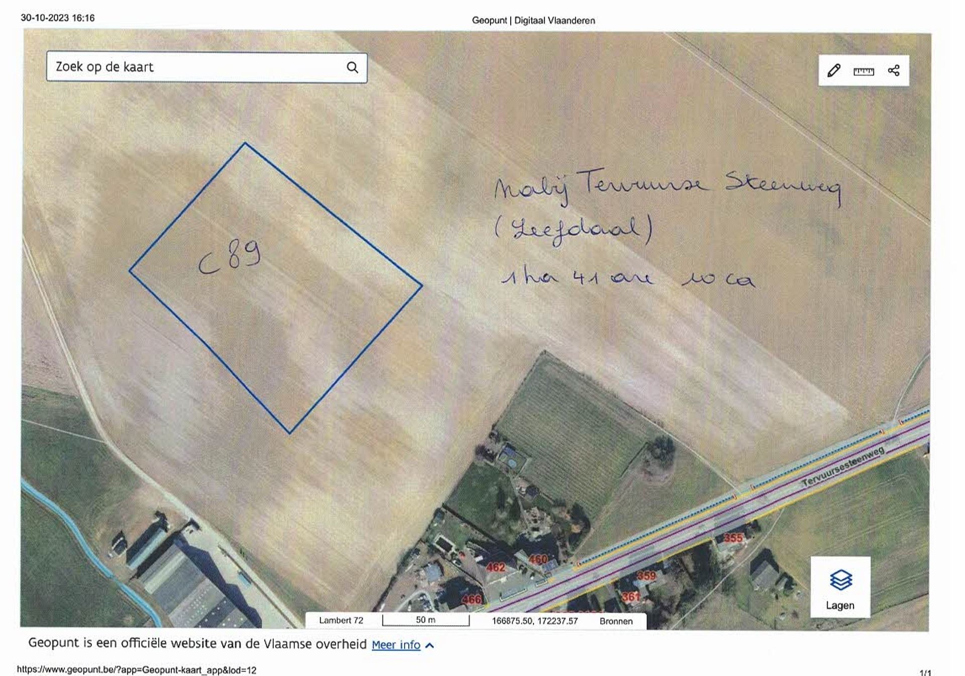 Goeie landbouwgrond te koop in Bertem- Leefdaal. Gelegen in Herbevestigd Agrarisch Gebied, bereikbaar via Tervuurse Steenweg