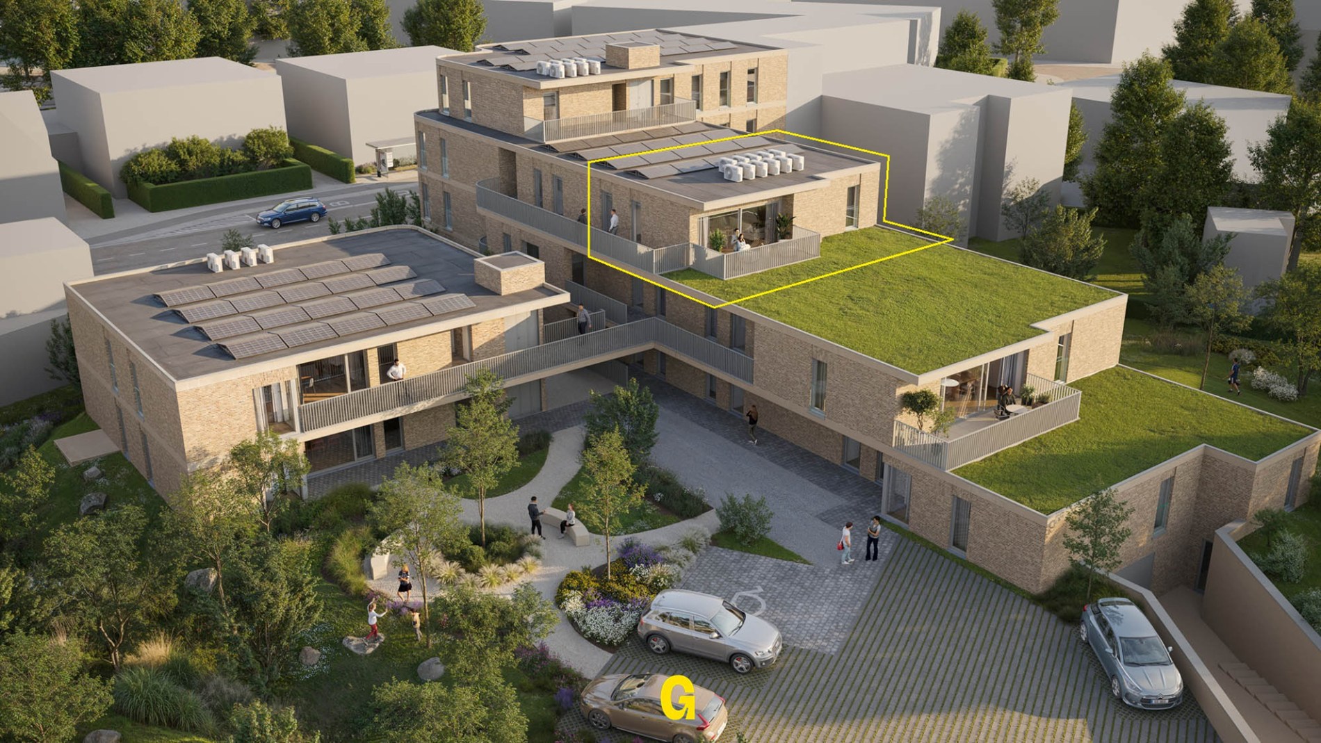 Nieuwbouwappartement op de 2de verdieping met 2 slaapkamers en dakterras met zicht op de tuin, in res. de Boomgaard vlakbij het centrum van Hoeselt - foto 2