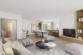 De luxueuze appartementen met 2 slaapkamers beschikken over een oppervlakte variërend van 85m² tot 133m². Het penthouse met 3 slaapkamers heeft zelfs een oppervlakte van 150m²!<br /><br />Het project staat voor een combinatie van kwaliteit en comfort. De unieke architectuur, de in- en aanplanting rondom en de gunstige oriëntatie zorgen ervoor dat u vanuit elk appartement optimaal kan genieten. De eigentijdse en doordachte vormgeving van de appartementen zorgt voor een thuisgevoel waar rust primeert.<br /><br />De gelijkvloerse appartementen beschikken elk over een mooie privatieve tuin. Op de eerste en tweede verdieping hebben alle appartementen een inpandig terras waardoor de privacy gegarandeerd wordt. De zeer ruime appartementen op de derde verdieping hebben elk een gedeeltelijk overdekt terras van maar liefst 50m².<br /><br />Ondergronds kan je comfortabel parkeren. Hier situeren zich ook de bergruimtes en de gemeenschappelijke fietsenstalling.<br /><br />Eigenaars hebben de mogelijkheid om een laadpaal voor de auto te laten installeren met een voldoende hoog vermogen.<br /><br />De appartementen zijn niet alleen eigentijds maar ook energiezuinig. Er wordt gestreefd naar een E-peil E20. (BEN-appartementen)<br />Dit wordt onder andere gerealiseerd door:<br />• dubbele hoogrendementsbeglazing<br />• lucht-water warmtepomp<br />• zonnepanelen<br />• ventilatiesysteem D met warmterecuperatie en bypass<br />• warmwaterproductie met zonneboiler<br />• vloerverwarming: warmen én koelen<br /><br />Meer weten? Contacteer ons!