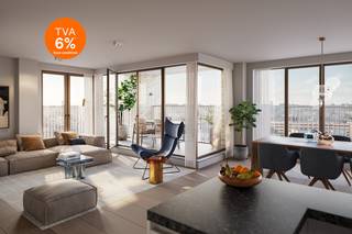 Information & Visits: 02/318.18.08 or <span>new</span><span>.brussels</span><span>@weinvest</span><span>.be</span><br />Discover the Matisse project, a modern residential complex offering 156 bright and sustainable apartments, ranging from studios to 3-bedroom units.<br />Located in the heart of Evere, the Matisse project offers an ideal location, close to European institutions, the airport, and the city center. Enjoy a vibrant neighborhood combining green spaces, shops, schools, and an excellent public transportation network.<br />Residents benefit from a terrace and a private communal garden, designed as an ideal relaxation space to enjoy a peaceful and pleasant living environment at the heart of the project.<br />The interiors of the Matisse apartments are designed to offer optimal comfort and unparalleled quality of life. Large windows provide exceptional natural light and offer breathtaking views of the city.<br />The Matisse project incorporates modern energy solutions such as geothermal heating and photovoltaic panels, ensuring a renewable energy supply. The project does not rely on fossil fuels and focuses on environmental sustainability. Energy efficiency is at the heart of the project, enabling reduced energy consumption while ensuring optimal comfort.