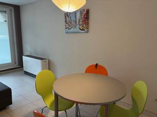 Gemeubeld appartement bestaande uit : inkomhall met apart toilet, open keuken, berging, living met terras, één slaapkamer en badkamer...