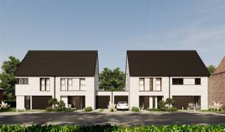 Halfopen nieuwbouwwoning die deel uitmaakt van het project Velle gelegen te Temse met 4 wooneenheden. We hebben het over de tweede woning van rechts . U beschikt over een achterliggend terras met private tuin en een aanpalende garage.De indeling van het pand is als volgt: U betreedt de woning via de inkomhal met gastentoilet. Verder door komt u terecht in de open keuken met aansluitend de eetkamer en de living. Om de hoek is er nog een bureauruimte voorzien. Aan de achtergevel is er een enorm schuifraam met zicht op de tuin. Op de eerste verdieping zijn er drie slaapkamers, waarvan twee grotere slaapkamers. Verder is er nog een apart toilet en een badkamer voorzien. Op de tweede verdieping bevindt zich de zolder. Die uiteraard kan omgetoverd worden tot extra slaapkamers.Deze woning dient nog opgericht te worden, u kan dus nog steeds alle keuzes zelf maken.Nog enkele troeven van deze woning: Vloerverwarming met lucht/water warmtepomp, een laag energiepeil conform de geldende normen. Als we spreken over de prijs is dat exclusief btw, zonder registratie- en notariskosten! De plannen &amp; lastenboek zijn op afspraak en zeer vrijblijvend te bekijken.