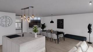 Dit appartement maakt deel uit van Residentie ‘Albatross’, een residentie bestaande uit 7 wooneenheden, gelegen in hartje Lanaken. Je bevindt je hier in het bourgondische centrum met tal van boetiekjes, restaurants en supermarkten. Daarnaast bevindt het openbaar vervoer en tal van scholen zich op een steenworp afstand. Van hieruit heb je een goede verbinding naar Maastricht, Genk en Bilzen. Ook de oprit van de E314/E313 is van hieruit vlot bereikbaar.<br /><br />De vraagprijs is exclusief 6% btw.<br /><br />Dit appartement is gelegen op de gelijkvloerse verdieping.<br /><br />Via de inkomhal met gastentoilet en vestiairehoek bereik je de leefruimtes van het appartement. Er is een lichtrijke leefruimte van 55 m² met open keuken. De kamerbrede raampartijen zorgen voor een optimaal contact met het zonnige terras van maar liefst 50 m².<br /><br />Naast de keuken is er een praktische berging/technische ruimte. Verder zijn er twee slaapkamers van 17 en 7 m² en een badkamer met inloopdouche en lavabomeubel.<br /><br />Bij de appartementen werd er extra aandacht besteed aan optimale (geluids)isolatie. Bovendien zijn de appartementen uitgerust met ventilatiesysteem D. <br /><br />Het appartement wordt verkocht inclusief kelderberging. Daarnaast is er een mogelijkheid tot het aankopen van een afgesloten garage in de kelder.<br /><br />De getoonde impressies zijn indicatief. De appartementen worden afgewerkt volgens smaak en budget.<br /><br />Op zoek naar een instapklaar, lichtrijk en energiezuinig appartement in hartje Lanaken? Bel dan vandaag nog 089 390 990 of mail naar info@immofair.be!