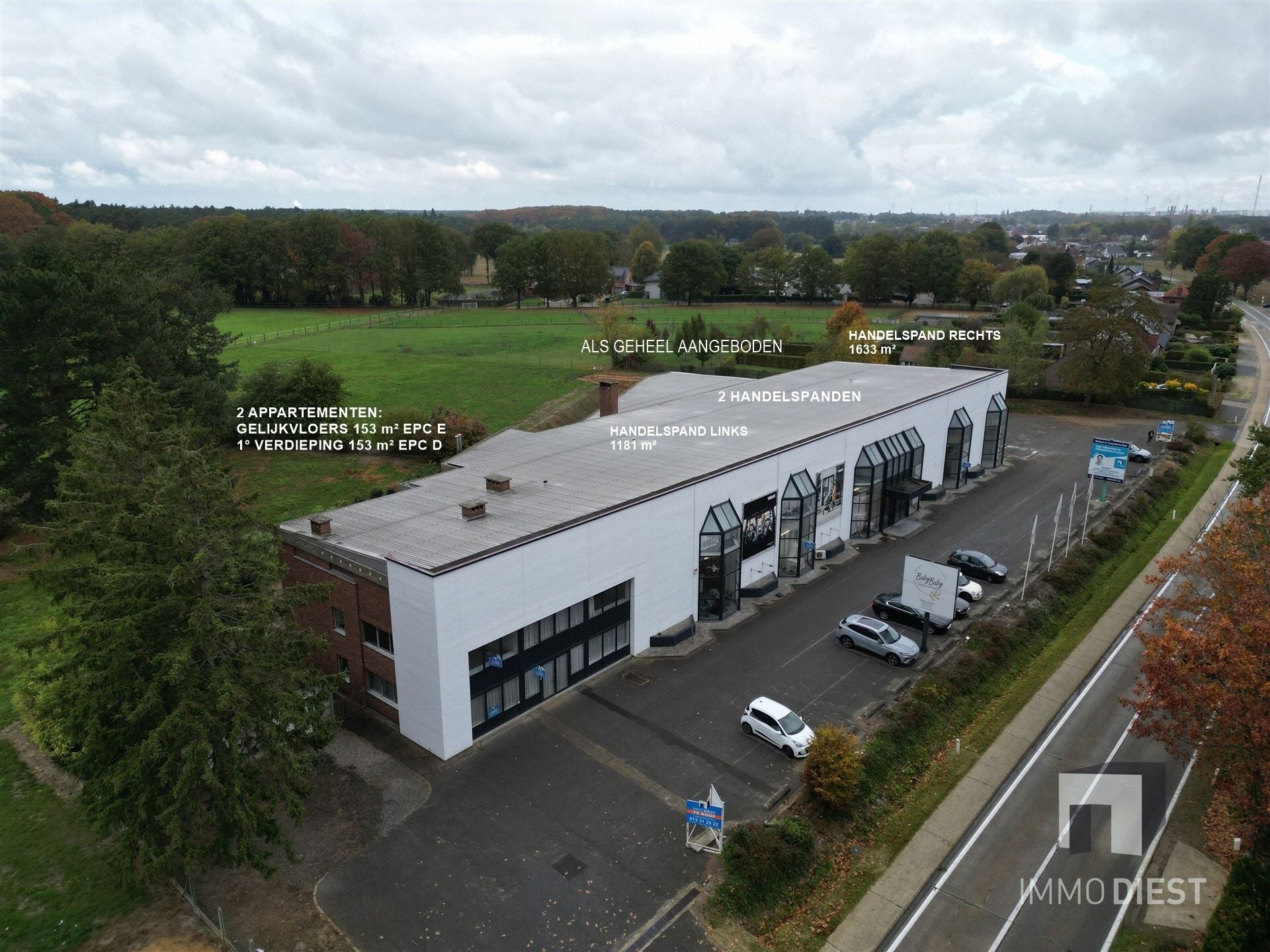2 handelspanden en 2 appartementen van 3.120m2 met ruime parking op verbindingsweg - foto 1