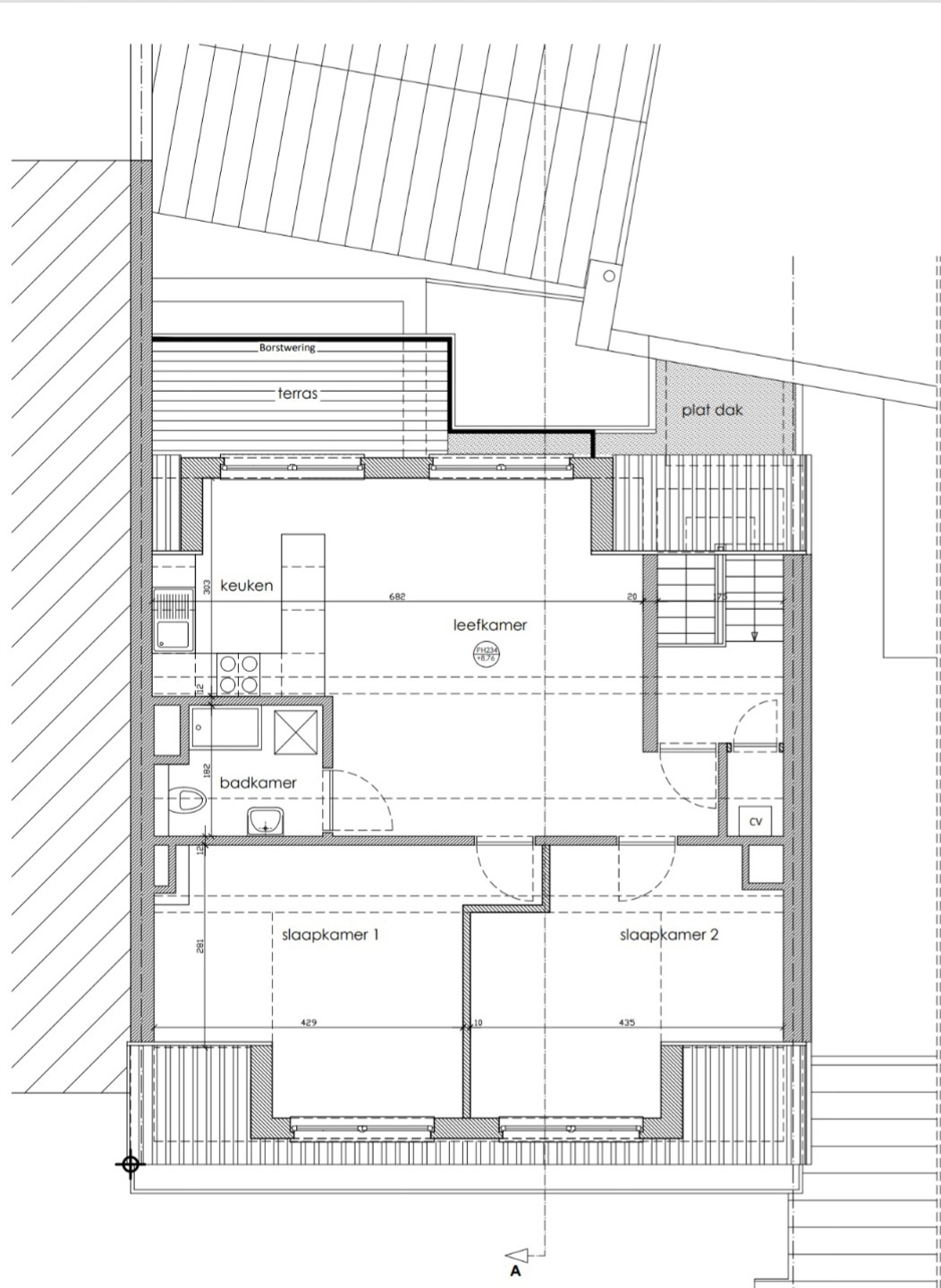 Appart 1 slpk+bureau met veel potentie en bouwvergunning. - foto 3