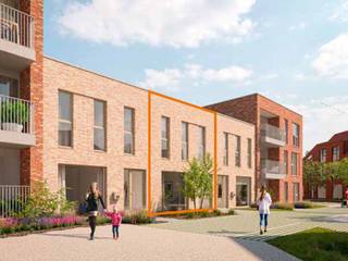 Deze halfopen bebouwing met een grondoppervlakte van 167m² combineert efficiënt ruimtegebruik met hedendaags wooncomfort. Op het gelijkvloers vind je een open leefruimte met keuken, een berging en een apart toilet. De eerste verdieping beschikt over drie slaapkamers, een ingerichte badkamer, een berging en een apart toilet. Geïnteresseerd? Neem contact op via 03 808 43 94 of info@matexi.be.<br /> 