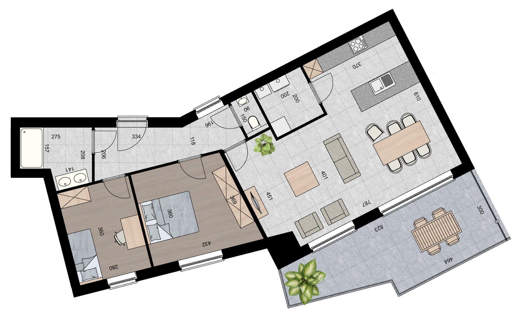 Penthouse (100 m²) met 2 slpk en ruim terras. - foto 2