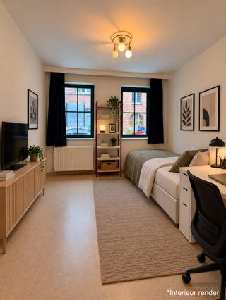 Voor meer info en foto’s, surf naar www.swevers.be – Deze instapklare studio aan de Slachthuislaan 12 bus 0215 in Leuven biedt compact en praktisch wooncomfort op een centrale locatie. De studio bevindt zich op het gelijkvloers van een gebouw uit 1995 en beschikt over een bewoonbare oppervlakte van 20 m². De ruimte is efficiënt ingedeeld en omvat een leef- en slaapgedeelte en een afzonderlijke badkamer. Dankzij een slimme inrichting is er plaats voor een bed, compacte zithoek en eet- of werkplek. De instapklare staat zorgt ervoor dat u zonder bijkomende werken uw intrek kunt nemen. Bovendien maakt de gelijkvloerse ligging de studio gemakkelijk toegankelijk. De centrale ligging is een belangrijke troef. Scholen, openbaar vervoer, winkels, restaurants en ontspanningsmogelijkheden bevinden zich op minder dan 500 meter. Hierdoor zijn dagelijkse verplaatsingen eenvoudig te voet of met de fiets te doen. Ook met de wagen geniet u van een goede bereikbaarheid: de snelwegen liggen op ongeveer 1 kilometer afstand. Deze studio is bijzonder geschikt voor een student, starter of alleenstaande die bewust kiest voor een onderhoudsvriendelijke woonruimte met alle voorzieningen dichtbij. De combinatie van een praktische indeling, instapklare staat en centrale ligging maakt dit een interessante huurkans in Leuven. Voor meer informatie, bel 011 255 155. Bron bewoonbare oppervlakte: EPC – verslag.