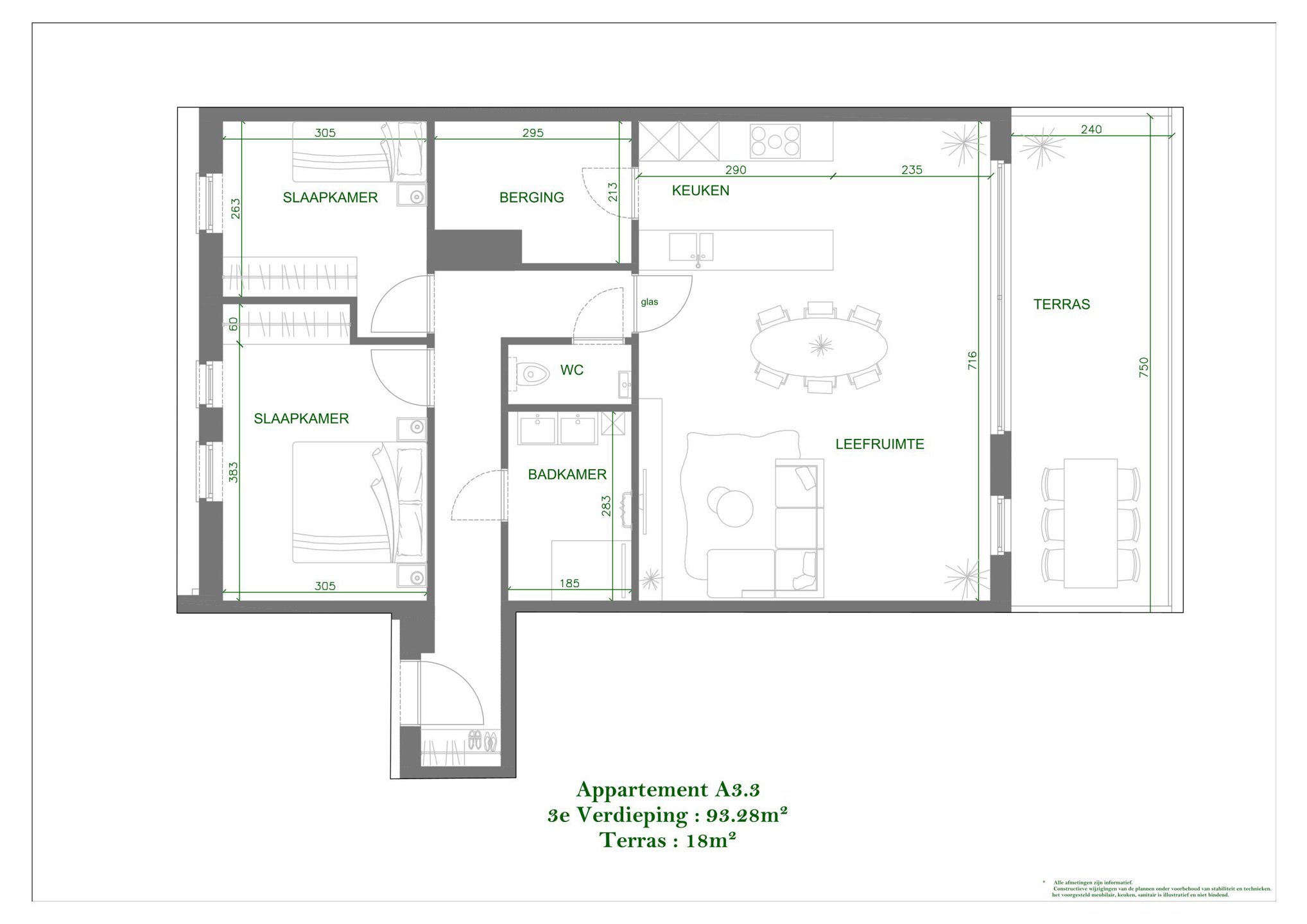 Mechelen  appartement A3.3 op 3de verdiep - foto 2