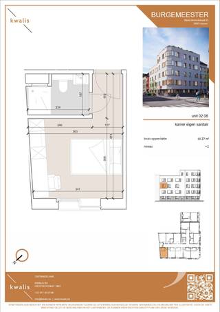 <p><span>Kwalitatieve studentenkamer met eigen sanitair en een heldere, efficiënte indeling. Gericht op comfortabel dagelijks gebruik.<br />Tweede verdieping, met toegang tot de gemeenschappelijke keuken en de gedeelde faciliteiten van de residentie.<br />De unit maakt deel uit van Studentenresidentie </span><span>Burgemeester</span><span>: een hoogwaardig studentenproject met 41 kwalitatieve studentenkamers en studios in de Blijde Inkomststraat in Leuven, op wandelafstand van faculteiten, station en het stadscentrum. </span></p>