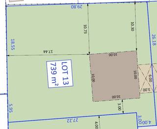 Bouwgrond ( lot 13 ) te koop voor open bebouwing met een mooie oppervlakte van 739 m².Nieuwe residentieel gelegen verkaveling in groene rustige...