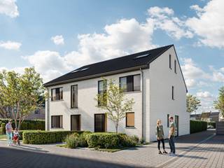 INDELING VAN DE WONING<br /><br />Deze woning is te bereiken via het straatje links van huisnummer 30.<br /><br />GELIJKVLOERS<br /><br />- Inkomhal- Gastentoilet- Leefruimte met open keuken- Trap naar boven- Berging/wasplaats<br />EERSTE VERDIEP<br /><br />- Nachthal met zolderluik- Apart toilet- Badkamer- 3 Slaapkamers<br />ZOLDER VERDIEP<br /><br />- zolder<br />FACULTATIEF<br /><br />- Aankoop van een losstaande garage  is mogelijk à € 35.000<br />Afbeeldingen zijn steeds illustratief en contractueel niet bindend.<br /><br />De koper heeft deels nog inspraak in de stijl en afwerking van de woning voor zover deze zaken niet werden vastgelegd door vergunning of bestelling van materialen.<br /><br />TIP: Hoe sneller U beslist in de bouwfase, des te meer inspraak U heeft in de keuze van materialen en/of afwerking.<br /><br />ECO-uitvoering dat voldoet aan strenge energienormen.<br /><br />- Zonnepanelen- Doorgedreven isolatie- Warmtepomp i.p.v. gas- Vloerverwarming- Ventilatie D- Max. E-peil = 30- Elektriciteitsaansluiting : 3 fasen