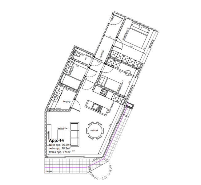 Nieuwbouwappartement op de tweede verdieping met terras en twee slaapkamers - foto 4