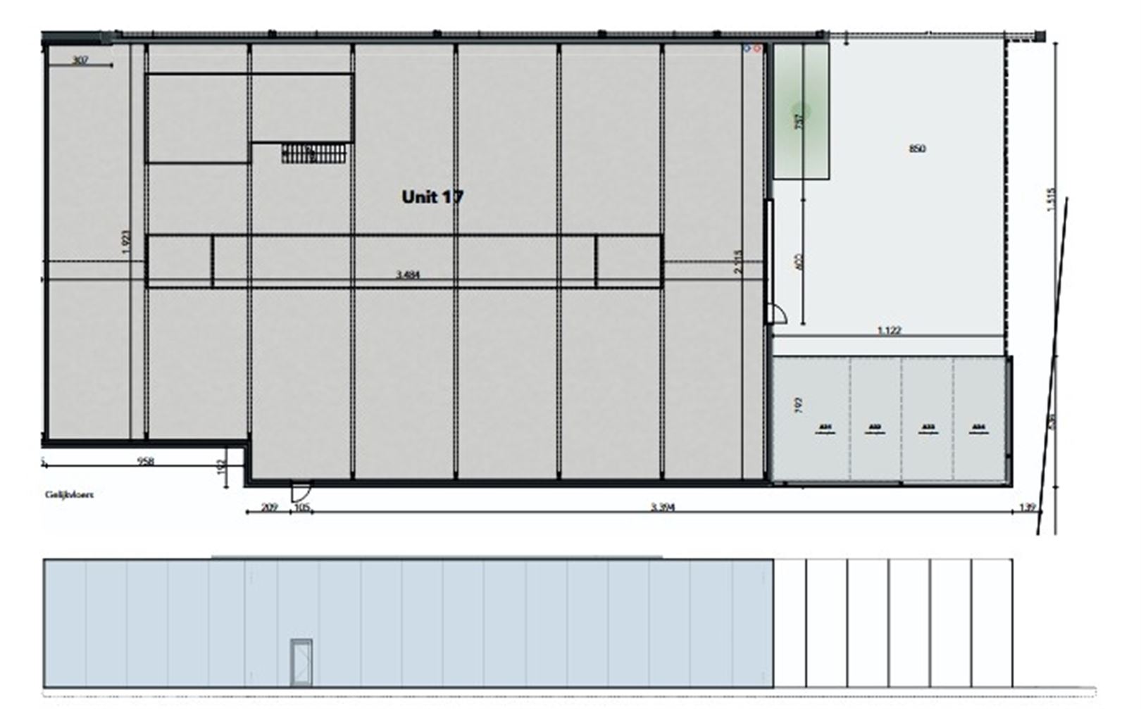 Ruime loods met een oppervlakte van 749m² met 8 parkings - foto 4
