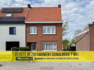 1ste bezoekdag donderdag 7 mei! Inschrijven kan via www.nobels.be onder referentienummer 4347449.Charmante halfopen bebouwing MET TUIN EN BOOMGAARD...