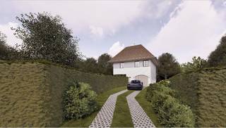 Unieke nieuwbouwvilla, omgeven door het groen langs de Zilversparrenstraat te Sint-Kruis (Brugge).INDELING VAN DE WONINGGELIJKVLOERS- Inkomhal-...