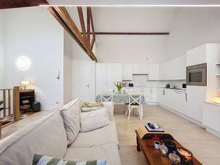 INDELING: 3°V.: - ruime lichtrijke leefruimte - ingerichte open keuken - gezellig terras aan achterzijde - slaapkamer met inmaakkasten - badkamer...