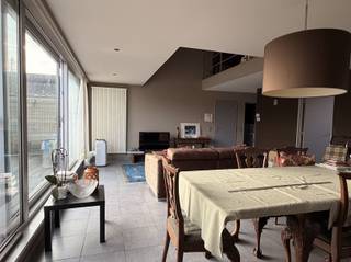 <p><span>In the heart of Boechout, we find this exceptional duplex apartment with two bedrooms and a large terrace. The apartment is located on the second floor of a recent building with an elevator. It is located in the immediate vicinity of public transport, and you will find everything you need within walking distance (shops, supermarket, schools, etc.).</span></p><p><span> </span></p><p><span>Layout:</span></p><p><span>Upon entering the apartment, we arrive in the extremely spacious and bright living room, where a large sliding window leads to the exceptional and sunny roof terrace (west-facing) of no less than 35m2. Here you can enjoy a unique view of the church of Boechout. Adjacent to the living room is the fitted kitchen with ceramic hob, extractor hood, combi-appliance, and plenty of storage space. An open staircase in the living room provides access to the large mezzanine on the upper floor, which can be used entirely as a bedroom. On the ground floor, there is a second spacious bedroom, a functional bathroom with a bathtub, double sink in a vanity unit, and connection for a washing machine. In the hall, there is a separate guest toilet with a hand basin.There is a basement storage room accessible via the elevator, and a parking space behind the building is also included.</span></p><p><span> </span></p><p><span>Useful information:</span></p><p><span>Availability: 01/03/2026 (earlier subject to discussion)</span></p><p><span>Monthly charges: €55 (including water)</span></p><p><span>EPC B 178kWh/m²j</span></p><p><span>Rental deposit: 3 months</span></p><p><span>Location description: 225 per party</span></p><p><span> </span></p><p><span>Book your appointment ONLINE now.  Navigate to the relevant property on our website www.habicom.be and click on the pink SCHEDULE A VISIT button. Select the time that suits you best, fill in the requested contact details, and then click send to confirm.</span></p><p><span> </span></p><p><span> </span></p>