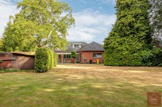 <p>Deze degelijk gebouwde laagbouwvilla uit de jaren ’70 bevindt zich op een prachtig en royaal perceel van <strong>3.738 m²</strong>. De woning combineert een solide bouwstructuur met recente renovaties en biedt een uitstekende basis voor wie op zoek is naar ruimte, rust en toekomstpotentieel.</p>
<h3><strong>Indeling & kenmerken</strong></h3>
<ul>
<li>
<p><strong>Instapklare, recent vernieuwde keuken</strong> met moderne afwerking</p>
</li>
<li>
<p><strong>Volledig gerenoveerde badkamer</strong> met hedendaags comfort</p>
</li>
<li>
<p><strong>3 ruime slaapkamers</strong> op het gelijkvloers</p>
</li>
<li>
<p><strong>Extra kamer op de verdieping</strong>, met aansluitend een <strong>onafgewerkte zolderruimte</strong> — ideaal voor uitbreiding, hobbyruimte of extra slaapkamer</p>
</li>
<li>
<p><strong>Lichtrijke woonkamer</strong> met eethoek en zicht op de groene omgeving</p>
</li>
<li>
<p><strong>Garage met smeerput</strong> en <strong>praktisch berghok</strong></p>
</li>
</ul>
<h3><strong>Buitenruimte</strong></h3>
<p>Het perceel is een absolute troef: een uitgestrekt, groen domein met tal van mogelijkheden. Denk aan een siertuin, speelruimte, moestuin, bijgebouw, of zelfs een zwembad. De privacy en rust zijn hier gegarandeerd dankzij de natuurlijke omranding.<br />Het perceel is samengesteld uit 2219m² bouwgrond en 1519m² weiland.</p>
<h3><strong>Pluspunten</strong></h3>
<ul>
<li>
<p>Zeer degelijke bouwconstructie</p>
</li>
<li>
<p>Enorm perceel met tal van ontwikkelingsmogelijkheden</p>
</li>
<li>
<p>Rustige ligging in een groene omgeving</p>
</li>
<li>
<p>Ideaal voor gezinnen, liefhebbers van ruimte of wie een woning zoekt met uitbreidingspotentieel</p>
</li>
</ul>