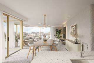 <p>Bijzonder ruim hoekappartement op de eerste verdieping van nieuwbouwresidentie Lucy, centraal gelegen en op enkele passen van zee.<br /><br />Brede inkomhal met toilet en bergruimte, grote en lichtrijke woonkamer bestaande uit salon en eetplaats uitgevend op een zonneterras, volledig ingerichte open keuken, praktische bijkeuken, drie mooie slaapkamers, dressing, twee badkamers met inloopdouche en toilet. Kwalitatieve en stijlvolle afwerking met extra aandacht voor akoestische isolatie.<br /><br />Gemeenschappelijk fietslokaal en vuilnislokaal. Mogelijkheid tot aankoop van een ondergrondse garage. <br /><br />Grondplannen, lastenboek en prijslijst zijn beschikbaar op kantoor.</p>