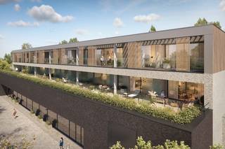 Ruim en functioneel: Met twee slaapkamers biedt dit type appartement meer ruimte als u behoefte heeft aan een extra kamer. De indeling is ruim en praktisch, met hoogwaardige afwerkingen en veel natuurlijk licht.<br /><br />Het appartement is uitgerust met een lucht/water-warmtepomp en zonnepanelen, waardoor je geniet van een lage energierekening. Met hoogwaardige afwerkingen bied dit appartement het perfecte evenwicht tussen comfort, stijl en duurzaamheid. Daarbij heeft u een ruim terras van 28m2 en heeft u dus de ideale plek om te wonen en te ontspannen. <br /><br />Mogelijkheid aankoop nieuwbouw à 6% BTW.<br /><br />Een ondergrondse parkeerplaats ter waarde van €25.000 en een kelderberging ter waarde van €7.000 zijn inbegrepen in de prijs.<br /><br />Interesse? Bel 0472 77 09 19 of mail naar louise@immomamo.be