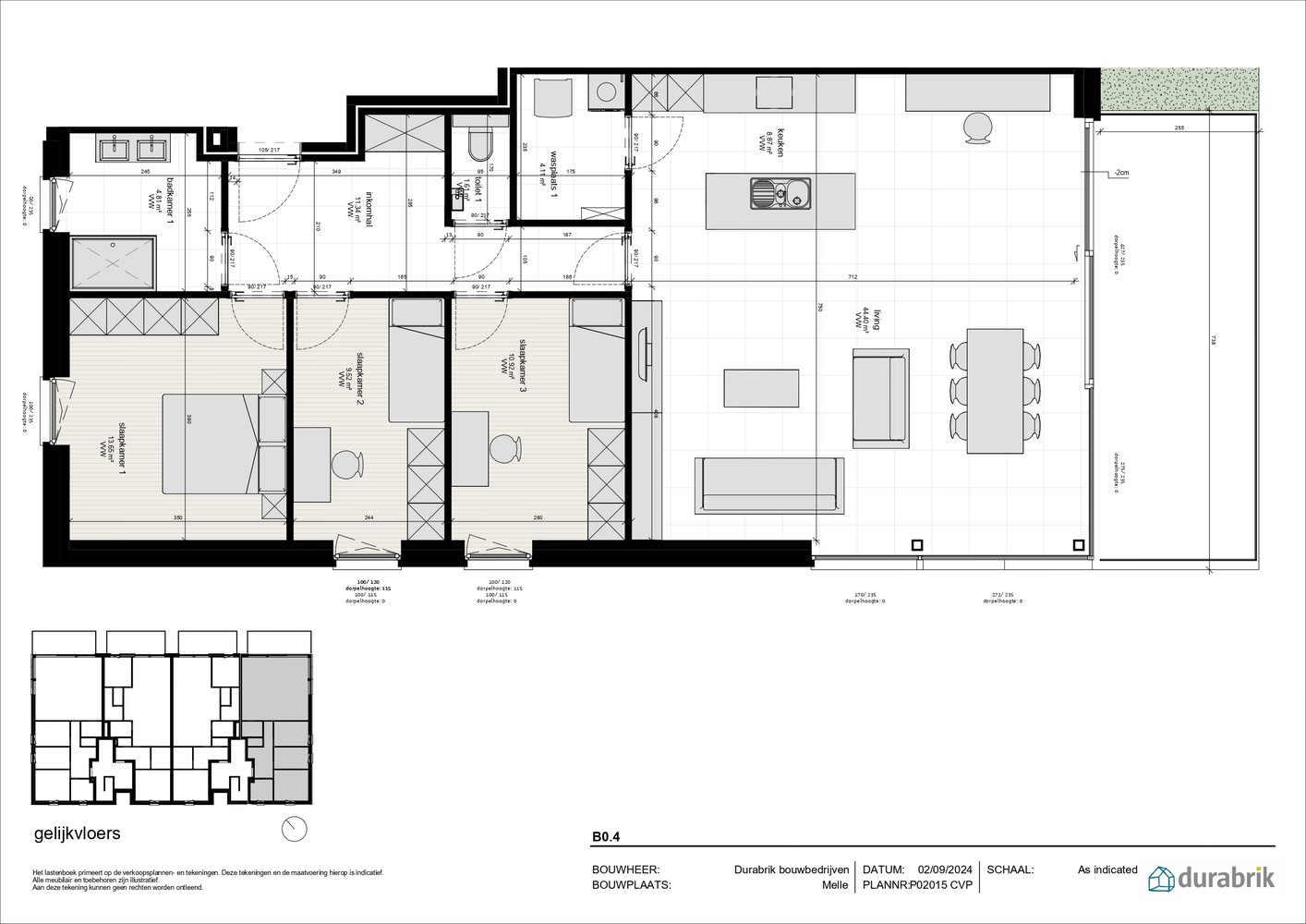 Appartement te koop in Melle met 3 slaapkamers - foto 1