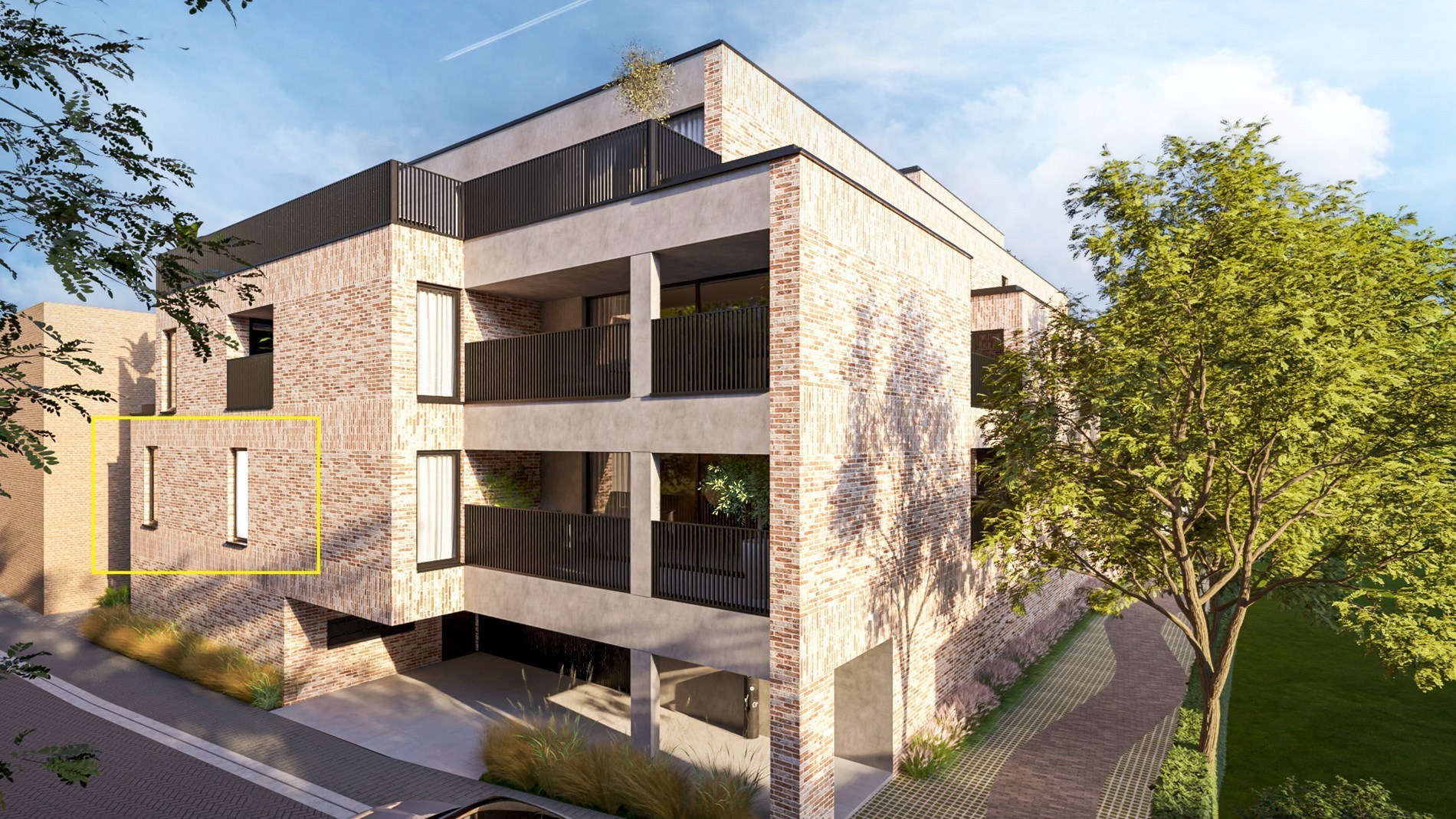 Nieuwbouwappartement in res. De Motte met 2 slaapkamers en ruim terras uitgevend op de binnentuin, vlakbij het centrum van Hoeselt - foto 3