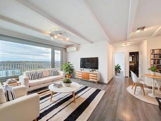 VILVORDE - 3 FONTAINES - Appartement met 2 slaapkamers en terras op de 9e verdieping. Het bestaat uit een grote woon-/eetkamer, een ingerichte...