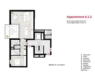 <p><strong>Energiezuinig nieuwbouwappartement <span>gelegen op de 1<sup>e</sup> verdieping</span> met 1 slaapkamer, ruim terras, warmtepomp, vloerverwarming en privatieve zonnepanelen</strong></p>
<p>Op de hoek van de <strong>Spoorwegstraat en Bert Leysenlaan in Balen</strong> bevindt zich dit comfortabele en energiezuinige <strong>nieuwbouwappartement A.1.2</strong> met een bruto oppervlakte van <strong>84,10 m²</strong> en een ruim terras van <strong>15,01 m²</strong>.</p>
<p>Dit appartement combineert modern wooncomfort met een doordachte en praktische indeling. Dankzij de aanwezigheid van <strong>vloerverwarming met warmtepomp</strong> en <strong>privatieve zonnepanelen</strong> geniet u van een aangename woonervaring met aandacht voor energiezuinigheid, duurzaamheid en hedendaags comfort.</p>
<p>Bij het betreden van het appartement komt u terecht in de <strong>inkomhal</strong>, die toegang geeft tot de verschillende ruimtes. Er is ruimte voorzien voor een <strong>vestiaire</strong>, waardoor u meteen beschikt over een praktische ontvangstzone. Daarnaast is er een <strong>apart toilet</strong> aanwezig.</p>
<p>De ruime en lichtrijke <strong>leefruimte</strong> vormt het hart van het appartement. Deze woonruimte biedt voldoende plaats voor een gezellige zithoek en sluit mooi aan op de <strong>eetruimte</strong>. Dankzij de open indeling ontstaat er een aangenaam woongevoel met een vlotte verbinding tussen koken, eten en ontspannen.</p>
<p>De <strong>keuken</strong> bevindt zich aansluitend aan de leefruimte en kan nog volledig naar eigen smaak gekozen worden. Zo krijgt u de mogelijkheid om de keukeninrichting af te stemmen op uw eigen woonstijl en praktische wensen.</p>
<p>Verder beschikt het appartement over een <strong>praktische berging</strong>, ideaal als extra opbergruimte of technische ruimte.</p>
<p>De nachtruimte bestaat uit <strong>1 ruime slaapkamer</strong> en een <strong>badkamer</strong>. Ook de verdere afwerking, zoals de vloer, keuken en badkamer, kan nog naar persoonlijke voorkeur worden bepaald. Hierdoor krijgt u de kans om het appartement volledig af te stemmen op uw eigen smaak en wooncomfort.</p>
<p>Het ruime terras van <strong>15,01 m²</strong> vormt een grote troef van dit appartement. Hier geniet u in alle rust van een kop koffie, een aperitief of een gezellige buitenmaaltijd. Door de rechtstreekse aansluiting op de leefruimte vormt het terras een mooie uitbreiding van de woonruimte.</p>
<p><strong>Troeven van dit appartement</strong></p>
<ul>
<li><strong>84,10 m² bruto woonoppervlakte</strong></li>
<li><strong>15,01 m² terras</strong></li>
<li><strong>1 ruime slaapkamer</strong></li>
<li>Energiezuinige nieuwbouw</li>
<li>Vloerverwarming met warmtepomp</li>
<li>Privatieve zonnepanelen</li>
<li>Lichtrijke leefruimte met aansluitende eetruimte</li>
<li>Keuken nog naar eigen smaak te kiezen</li>
<li>Praktische berging</li>
<li>Badkamer en vloerafwerking nog personaliseerbaar</li>
<li>Centrale ligging in Balen</li>
<li>Gelegen op de eerste verdieping</li>
<li><strong>6% btw</strong> mogelijk mits voldaan wordt aan de wettelijke voorwaarden</li>
</ul>
<p><strong>Aankoopvoorwaarden</strong></p>
<p>Bij dit appartement is de aankoop van volgende zaken verplicht:</p>
<ul>
<li><strong>1 privatieve berging</strong> aan € 6.000 excl. btw</li>
<li><strong>1 parkeerplaats</strong> aan € 25.000 excl. btw</li>
</ul>
<p><span><strong>ACTIE: Snelle beslissers genieten tijdelijk van 50% korting op de aankoop van een tweede parkeerplaats</strong></span></p>
<p><strong> </strong></p>