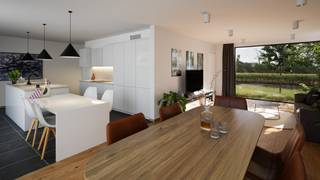 <p>De woning is gelegen op een perceel van 416 m² en biedt een bewoonbare oppervlakte van 176 m².</p><p>Dankzij de nabijheid van handelszaken, scholen en openbaar vervoer is het de ideale plek voor wie comfort en praktische voorzieningen wil combineren.</p><p></p><p>Bovendien zorgt de strategische ligging voor een vlotte verbinding naar de N43, E17 en de fietssnelweg F7 (Gent-Kortrijk), wat deze locatie tot een uitstekende uitvalsbasis maakt.</p><p>De woning zelf biedt op het gelijkvloers een inkomhal met apart toilet, een ruime en lichtrijke leefruimte met volledig geïnstalleerde keuken, een berging/wasplaats en een carport.</p><p>Op de eerste verdieping bevinden zich drie ruime slaapkamers, een technische berging, een apart toilet en een badkamer met ligbad, douche en dubbele lavabo. De gebruikte materialen zijn van de beste kwaliteit en zorgen voor een minimaal energieverbruik en maximaal leefcomfort.</p><p></p><p>Daarnaast is deze woning standaard uitgerust met moderne energiezuinige technieken, zoals ventilatiesysteem D, fotovoltaïsche zonnepanelen, een split lucht/water warmtepomp en vloerverwarming op beide verdiepingen. </p><p>De zuidwest georiënteerde tuin zorgt bovendien voor een optimale lichtinval en een aangename buitenruimte.</p><p></p><p>Gebouwd door een toonaangevend bouwbedrijf met meer dan 50 jaar ervaring in traditionele woningbouw, biedt deze woning een duurzame en kwalitatieve woonoplossing.</p>