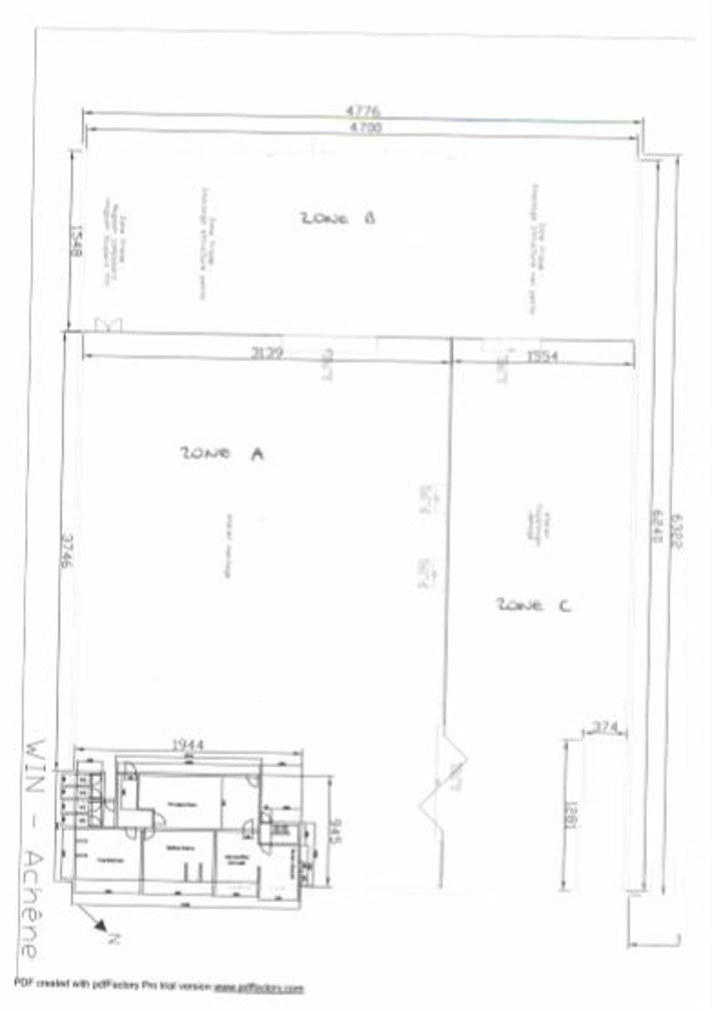 Te huur opslagruimte +/-740m² vrije hoogte 8 m kantoor 183 m² WC - kantine Achêne ( Ciney) - foto 4