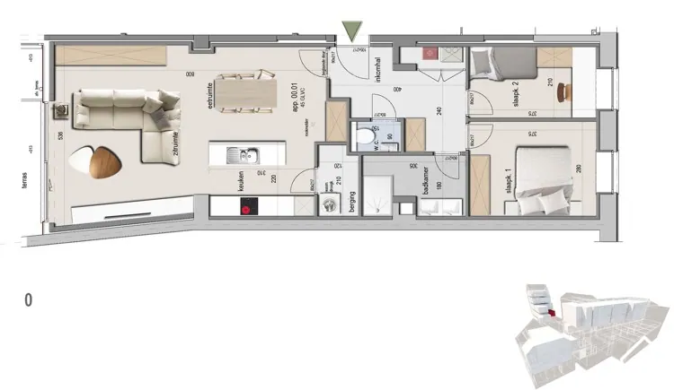 NIEUWBOUWAPPARTEMENT MET 2SLPKS, TUIN EN TERRAS IN HARTJE IEPER - foto 2