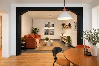 <p><b>Elegant Apartment in the Heart of Antwerp</b></p><p>Welcome to this beautiful 2-bedroom apartment located in lively Antwerp. With a living area of 73m² and a total ground area of 83m², this property offers the perfect balance of comfort and efficiency for modern residents.</p><p><b>Main features:</b></p><p>This charming apartment features two spacious bedrooms, each with natural light and wooden floors that add warmth and character. The first bedroom has access to windows with views, while the second bedroom is ideal for guest accommodation or as a work space.</p><p><b>Living space:</b></p><p>The open and spacious living room is the heart of the home, equipped with large windows that let in plenty of natural light. This airy space is perfect for both relaxing and entertaining and creates a seamless connection to other parts of the apartment.</p><p><b>Kitchen and Plumbing:</b></p><p>The modern kitchenette is practical and well laid out with all the necessary appliances. The single bathroom features a pleasant layout, including a black-tiled shower stall and a modern sink unit.</p><p><b>Additional Spaces:</b></p><p>The apartment also features a practical toilet, an entrance hall with storage space, and an excellent layout that offers maximum functionality.</p><p><b>Balcony and Outdoor Space:</b></p><p>Enjoy a private balcony or terrace with wooden decking, perfect for relaxation and as an extension of your living space.</p><p><b>Benefits of this Location:</b></p><p>This apartment is ideally located in Antwerp, close to stores, restaurants, public transportation and cultural attractions. The modern architecture and minimalist design make this a desirable place for professionals and starters.</p><p>This is a unique opportunity to own a stylish, well-maintained home in the heart of Antwerp.</p>