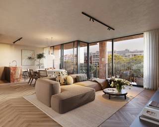 Unique, c'est le mot juste pour désigner le nouveau projet de construction du Zuidhof à Gand. Dans ce magnifique projet de nouvelle construction, nous trouvons 12 appartements finis de haute qualité, 1 penthouse et 1 maison de ville. Le projet est situé près du Muinkpark, le parc King Albert, près du centre de Gand. Nulle part le rapport entre paix et accessibilité n'est aussi bon qu'ici. Le projet a été conçu par le célèbre cabinet d'architecture CAAN Architects et associe une architecture contemporaine à un emplacement exceptionnel.Chaque appartement bénéficie d'une architecture moderne avec des finitions de haute qualité. Grâce à la façade orientée ZW et aux grandes fenêtres, chaque appartement bénéficie d'une énorme quantité de lumière. La maison dispose d'un jardin confortable, le penthouse dispose d'une grande terrasse. Tous les autres appartements disposent d'une agréable terrasse ensoleillée à l'avant. Les appartements disposent de 2 à 3 chambres. Ils sont idéaux pour une résidence permanente, mais certainement aussi comme investissement en raison de leur emplacement unique.En bref : un design intelligent, de l'intimité, un luxe à taille humaine et un lieu magique avec une vue phénoménale ; c'est ce que représente ce projet. N'hésitez pas à nous contacter si cela vous intéresse !