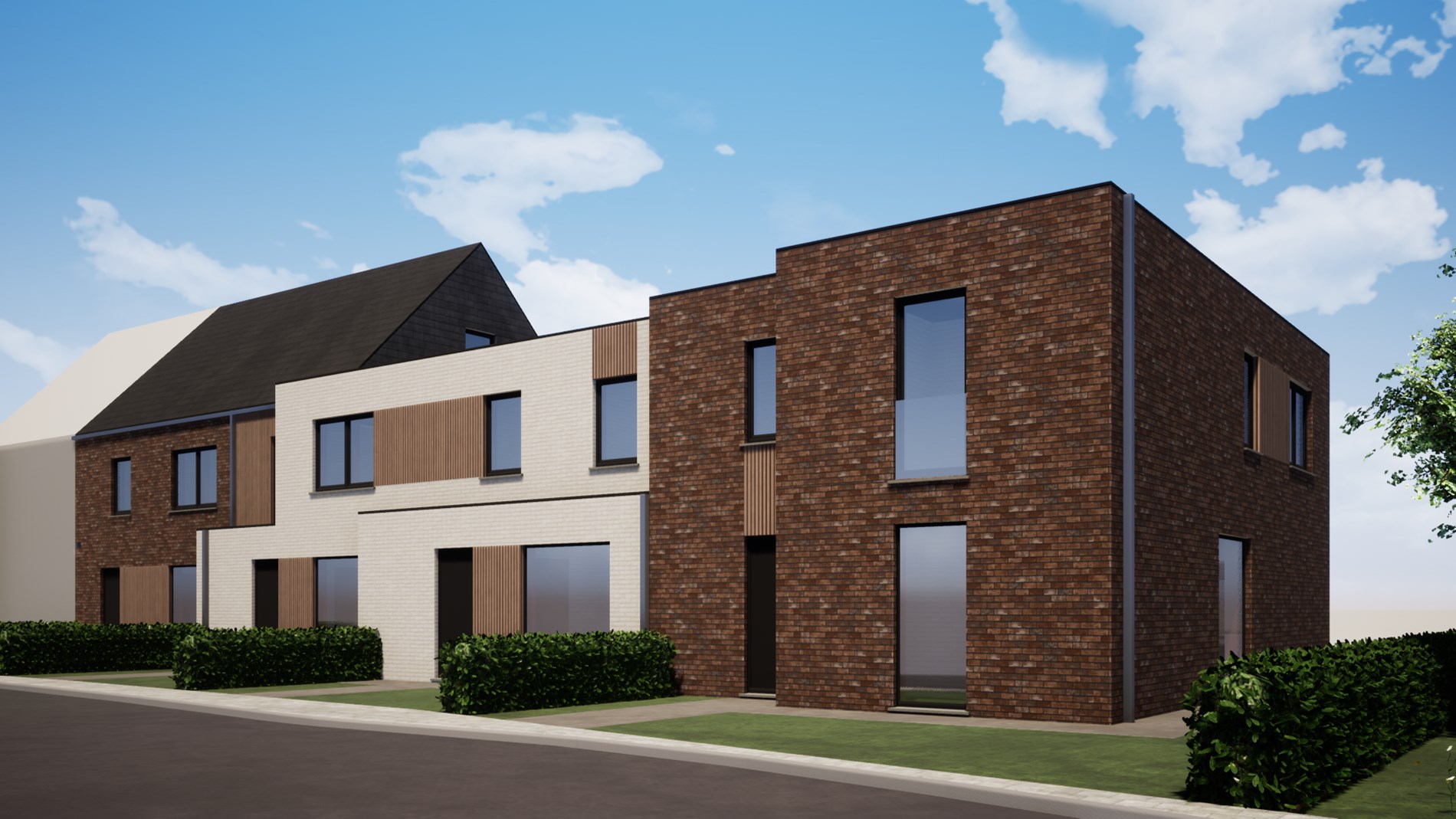 Ruime halfopen nieuwbouwwoning met uitweg op centrale ligging te Eernegem - foto 1