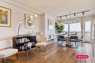 Op de vijfde verdieping van residentie De Wielingen vinden we dit kwalitatief en lichtrijk appartement voorzien van 2 volwaardige slaapkamers en...