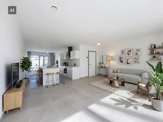 Project Kolenkaai staat voor ruim wonen in alle comfort en stijl. De kwalitatieve en hedendaagse afwerking met oog voor detail zie je én voel je elke dag. Voor Kolenkaai werd een Energy Service Company (ESCO) opgericht. Daarmee passen we innovatieve en duurzame hernieuwbare-energietechnieken toe. Zo worden de gebouwen verwarmd en passief gekoeld met warmtepompen die hun energie onder andere uit een BEO-veld halen. <br /><br /><br />Het appartement bevindt zich op de tweede verdieping en geniet van een aangename lichtinval en een ruim open zicht op de binnentuin. De leefruimte sluit aan op de open keuken, die is uitgerust met een keramische kookplaat, combi-oven, koelkast met diepvriesvak en vaatwasser. Vanuit de keuken heeft u toegang tot het terras, waar u in alle rust en uit de wind kunt genieten van het buitenzijn. Bovendien worden schilderwerken door de eigenaar voorzien en wordt het appartement dus instap-klaar afgeleverd voor de toekomstige huurder! <br /><br />Verder beschikt het appartement over een ruime slaapkamer, aansluitende badkamer met inloop douche, polyvalente ruimte dat kan dienen als bureau of dressing en een praktische berging met aansluiting voor een wasmachine en een afzonderlijk gastentoilet.<br /><br />Indeling:<br />- Lichtrijke Woonkamer<br />- Open keuken<br />- Praktische berging<br />- 1 Slaapkamer<br />- Badkamer met inloopdouche<br />- Extra ruimte voor bureau/dressing/...<br />- Zonnig terras<br />- Ruime staanplaats en privatieve kelderberging<br />- Gemeenschappelijke fietsenberging<br /><br />Algemeen:<br />- Huurprijs: € 1.000,00 <br />- Provisie: € 100,00 (verbruik: warm water + verwarming) + € 75,00 gemeenschappelijke delen<br />- Appartement wordt volledig geschilderd door de eigenaar en armaturen worden voorzien.<br /><br />De snelste manier om een bezoek te brengen aan dit pand? Vraag je bezoek aan via de roze knop op onze website (www.dewaele.com) en je wordt gecontacteerd door onze verhuurexpert Steffi.<br /><br />Telefonisch kunnen er geen afspraken gemaakt worden. Bij andere vragen kun je ons telefonisch contacteren via 050 444 999.<br /><br /><br />Deze AI-visualisaties zijn bedoeld als inspiratie. Er werd geen rekening gehouden met technische specificaties, stedenbouwkundige voorschriften of de concrete mogelijkheden tot realisatie.