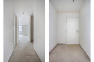 We komen binnen in de inkomhal met apart gastentoilet, verder vinden we een lichtrijke leefruimte met volledig uitgeruste en open keuken. Naast...