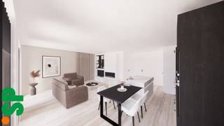 Het gelijkvloersappartement heeft de volgende indeling: Ruime en lichtrijke leefruimte met sierhaard en open ingerichte keuken (kasten,...