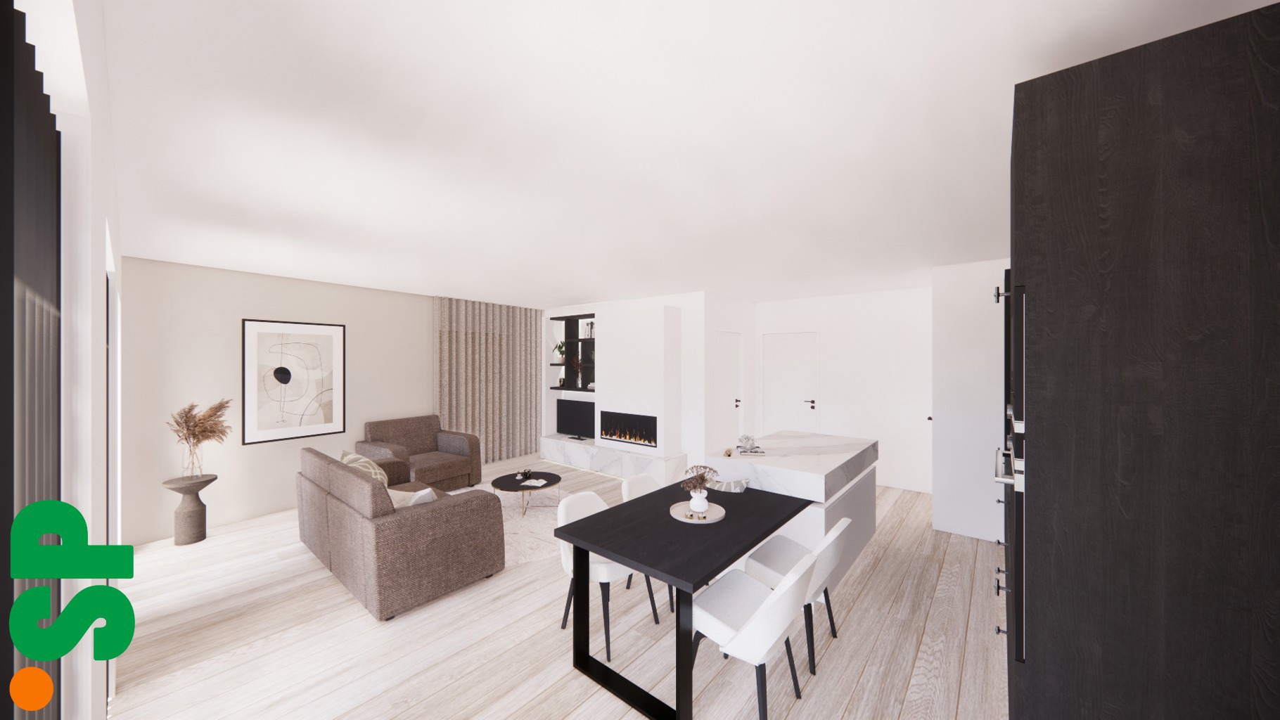 Gelijkvloersappartement in het centrum van Pulle met 1 slpk - foto 3